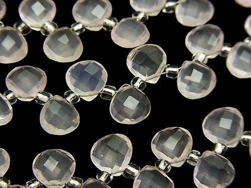 Chestnut Shape, Faceted Briolette, Rose Quartz Gemstone Beads