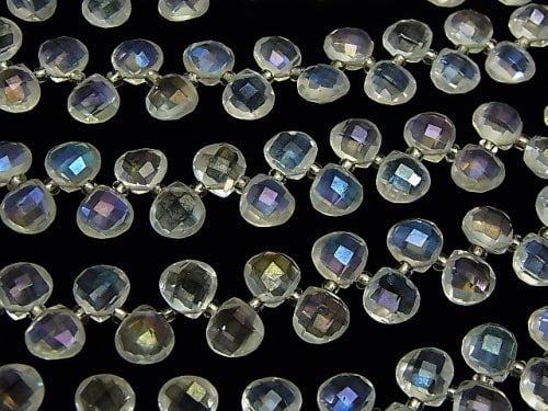 Aqua Crystal AAA Chestnut Faceted Briolette 8x8x4mm half or 1strand beads (aprx.6inch/15cm)