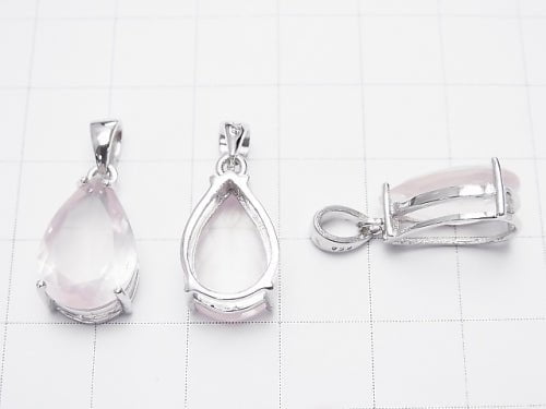 1 pc $14.99! High Quality Madagascar Rose Quartz AAA Pear shape Faceted Pendant 15 x 10 mm Silver 925