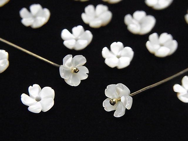 高品質白蝶貝 AAA 立體花 6mm 中孔 4顆