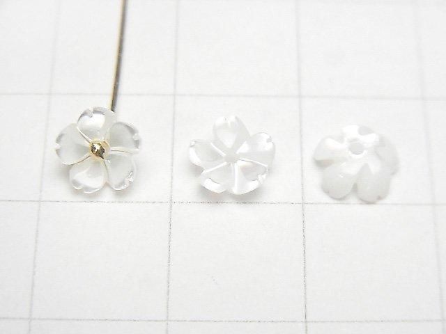 高品質白蝶貝 AAA 立體花 6mm 中孔 4顆