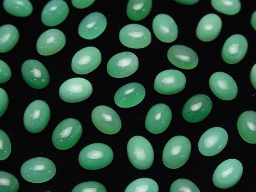 Chrysoprase AAA- Oval Cabochon 7x5mm 5pcs