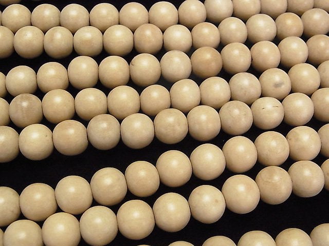 1strand $3.19! White Wood Semi Round 10mm 1strand beads (aprx.15inch / 38cm)
