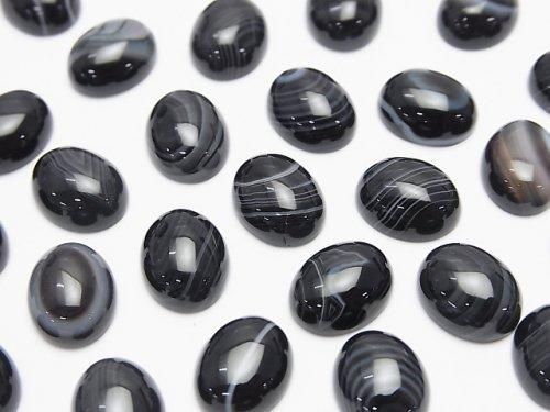 Gestreifter Onyx AAA Oval Cabochon 10x8mm 2Stück