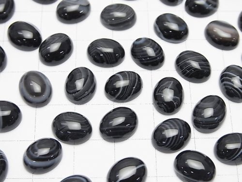Gestreifter Onyx AAA Oval Cabochon 10x8mm 2Stück
