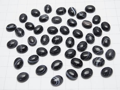 Gestreifter Onyx AAA Oval Cabochon 10x8mm 2Stück