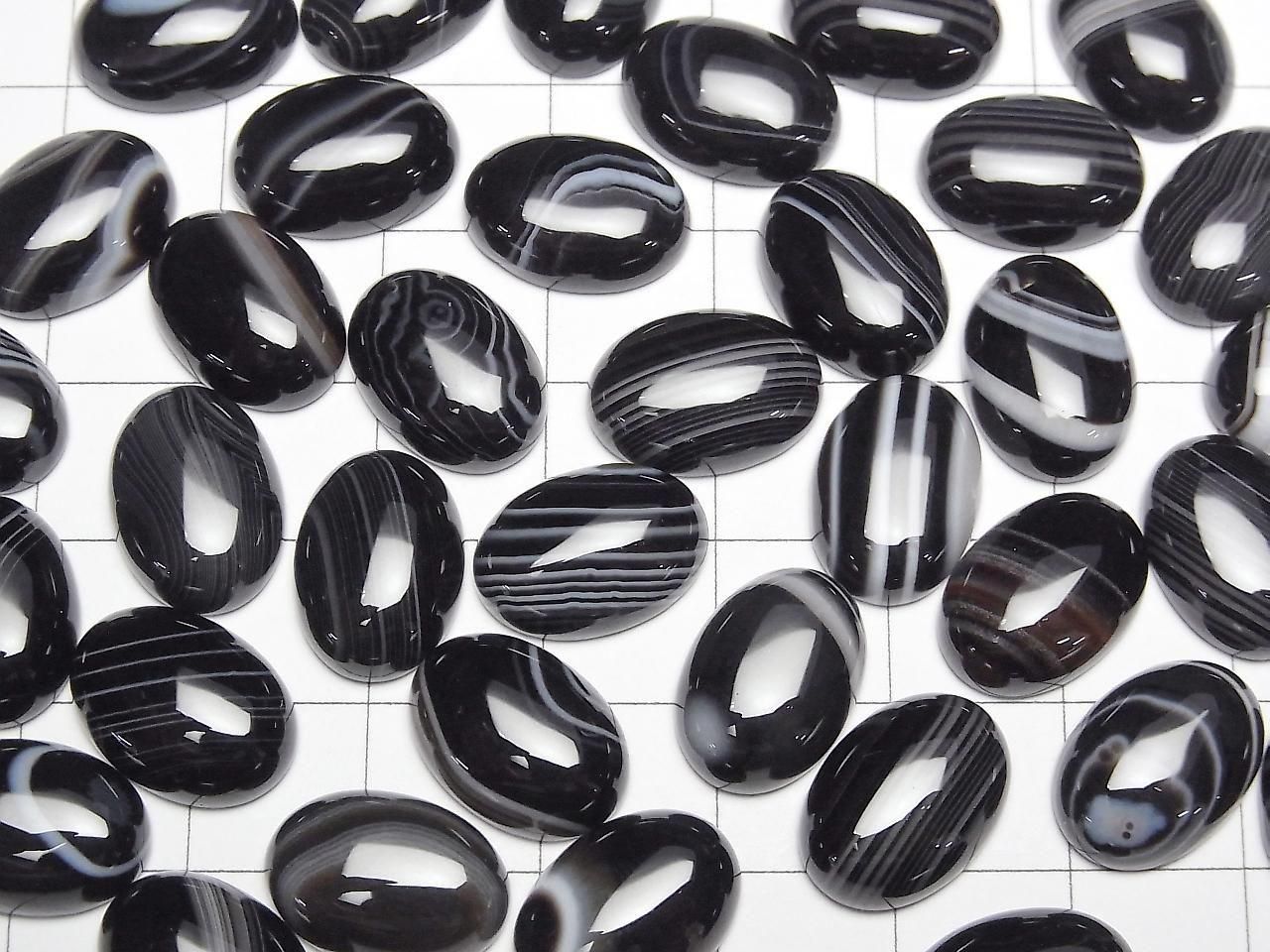 Gestreifter Onyx AAA Oval Cabochon 14x10mm 2Stück