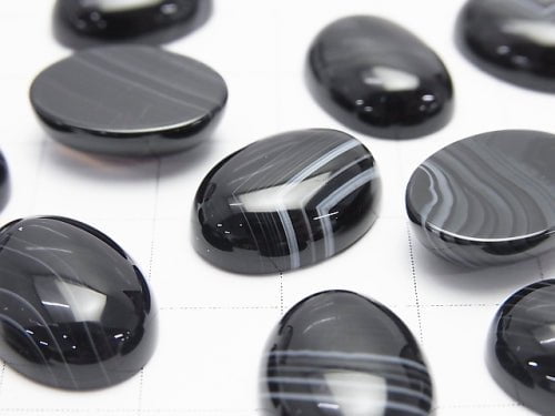 Gestreifter Onyx AAA Oval Cabochon 16x12mm 2Stück