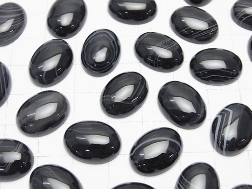 Gestreifter Onyx AAA Oval Cabochon 16x12mm 2Stück