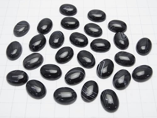 Gestreifter Onyx AAA Oval Cabochon 16x12mm 2Stück