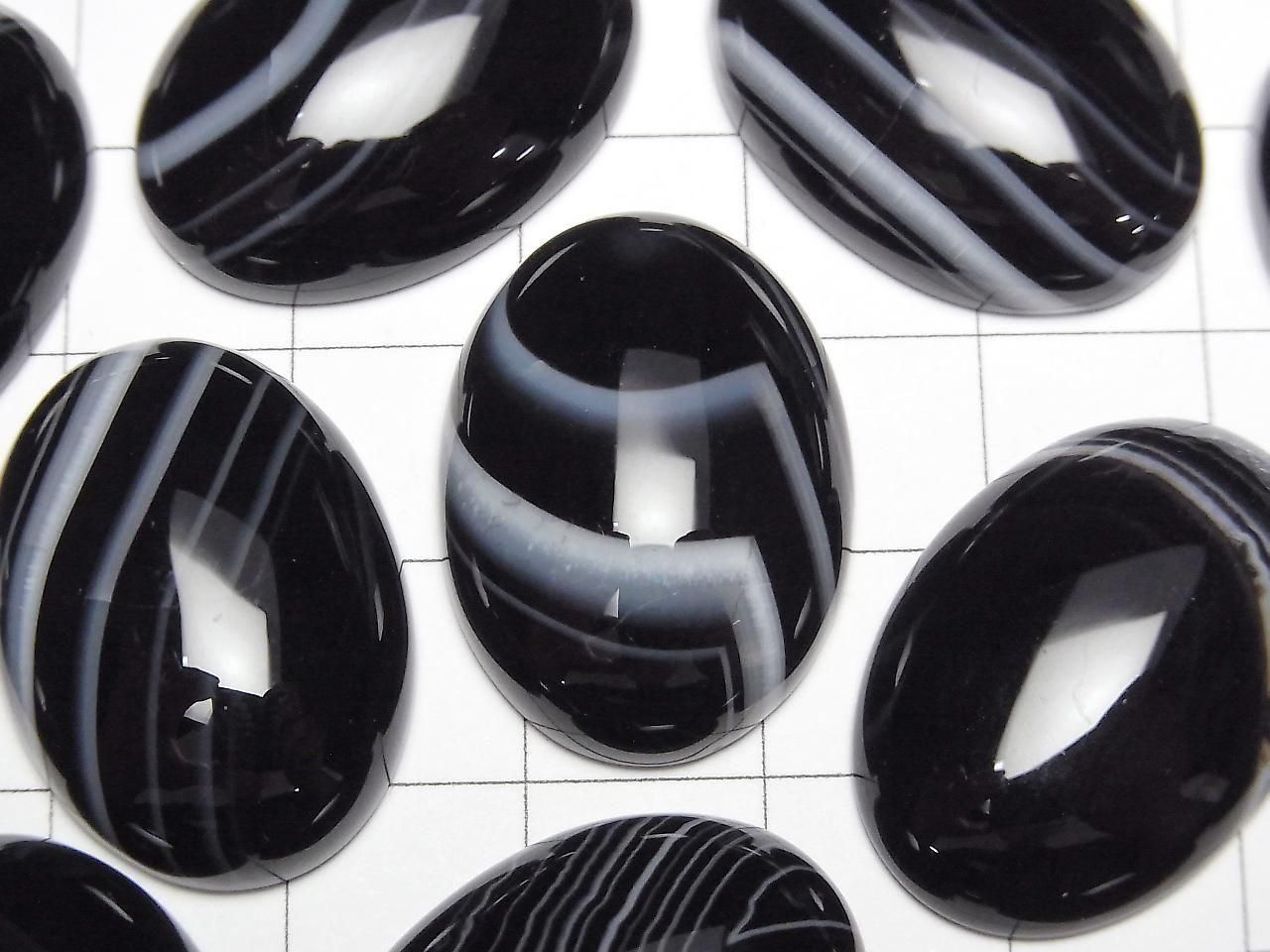 條紋瑪瑙 AAA 橢圓蛋面 25x18mm 2顆