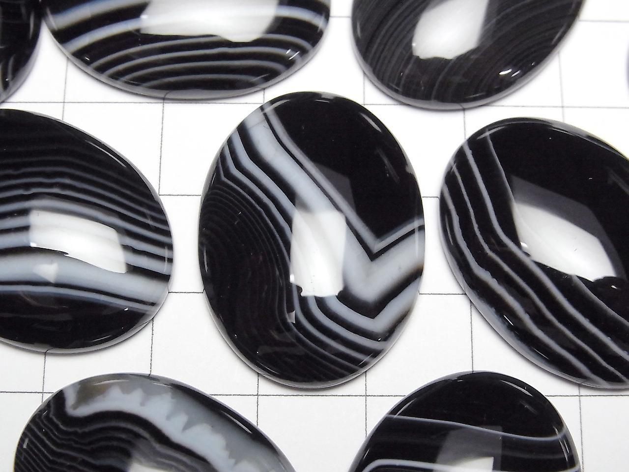 Cabochon ovale Onyx rayé AAA 30x22mm 1 pièce