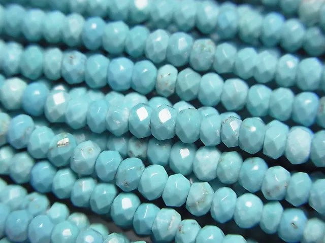 Magnesit Türkis Facettierte Knopf Rondelle 3x3x2mm 1strang Perlen (ca. 15 Zoll/38 cm)