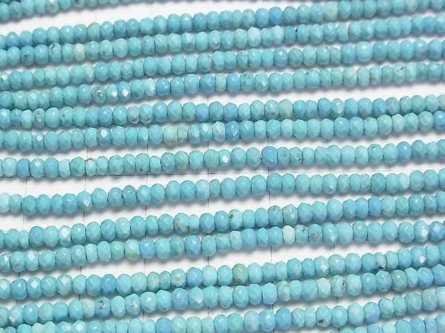 Magnesit Türkis Facettierte Knopf Rondelle 3x3x2mm 1strang Perlen (ca. 15 Zoll/38 cm)