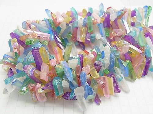 1strang 11,79 $! Kristall Natürlicher Punkt Schnitt Multicolor Beschichtung 1strang Perlen (ca. 15 Zoll / 38 cm)