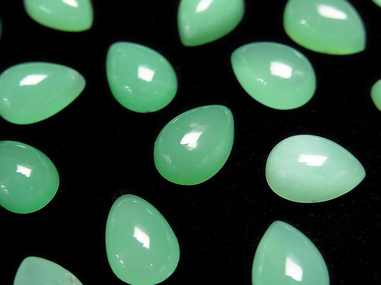 5 Stück $22.99! Chrysopras AA++ Tropfenform Cabochon 10x7mm 5 Stück
