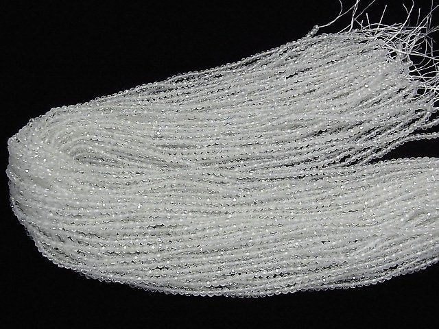 High Quality! 2pcs $9.79! Natural White Topaz AA++ Faceted Round 3mm 1strand beads (aprx.15inch/36cm)