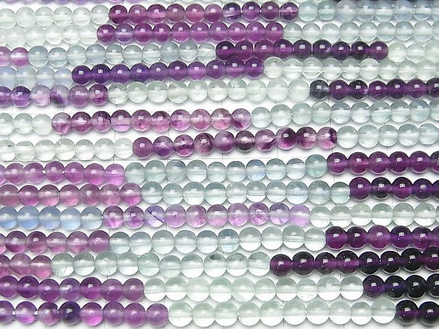 Fluorit AAA runde 4 mm Farbverlauf halb oder 1 Strang Perlen (ca. 15 Zoll / 38 cm)