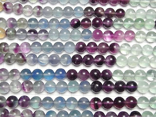 螢石 AAA- 圓形 10mm 漸層色 1串珠 (約15英吋/37公分)
