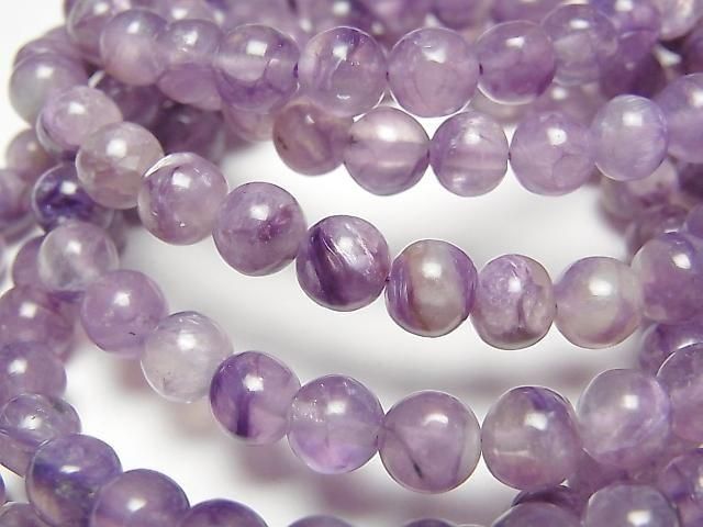 Engel-Silikat (Charoit mit Silikat) AA+ Runde 6mm Armband