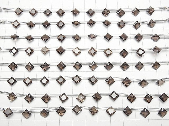 Hochwertig Rauchquarz AAA Diamant Prinzessschnitt 8x8mm 1Strang Perlen (8Stück)