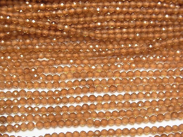 Hochwertig! 2Stück $5.79! Hessonit Granat AAA Facettiert Rund 2mm 1Strang Perlen (ca. 15 Zoll / 36 cm)