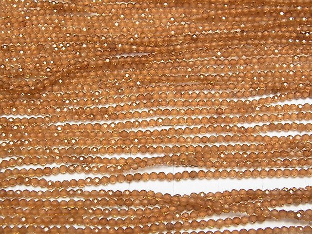 Hochwertig! 2Stück $5.79! Hessonit Granat AAA Facettiert Rund 2mm 1Strang Perlen (ca. 15 Zoll / 36 cm)