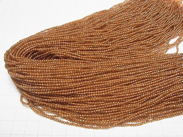 Hochwertig! 2Stück $5.79! Hessonit Granat AAA Facettiert Rund 2mm 1Strang Perlen (ca. 15 Zoll / 36 cm)
