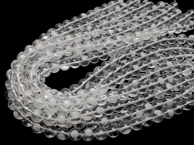 Silber! Lebensblume geschnitzt! Kristall AAA Rund 8mm, 10mm, 12mm halb oder 1 Strang Perlen (ca. 14 Zoll/35 cm)