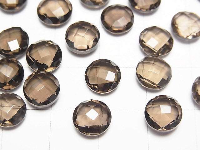 Hochwertiger rauchiger Quarz AAA Lose Stein Münze Kissenform 8x8x4mm 7Stk