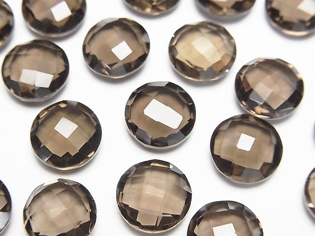 Hochwertiger rauchiger Quarz AAA Lose Stein Münze Kissenform 10x10x4mm 5Stk