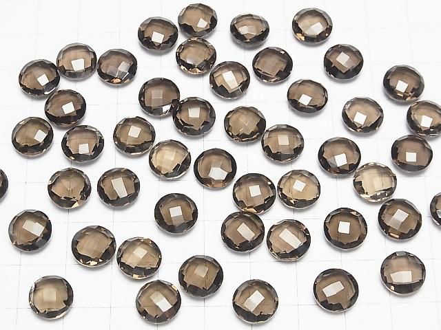 Hochwertiger rauchiger Quarz AAA Lose Stein Münze Kissenform 10x10x4mm 5Stk