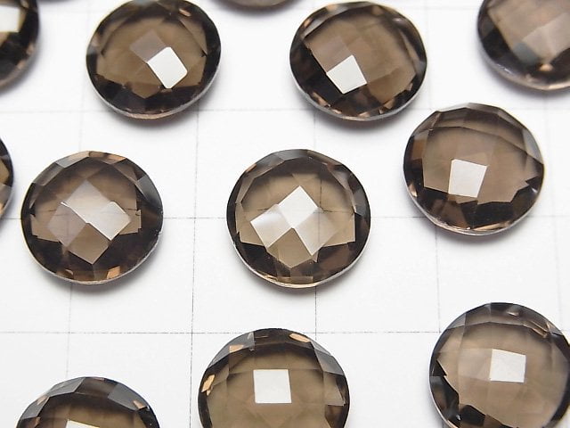 Hochwertiger rauchiger Quarz AAA Ungebohrt Münze Kissenform 12x12x6mm 4Stk 11,79 $!