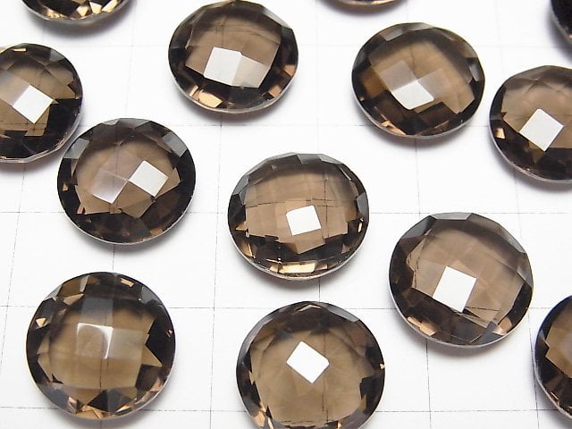 Hochwertiger rauchiger Quarz AAA Ungebohrt Münze Kissenform 14x14x6mm 3Stk 12,99 $!