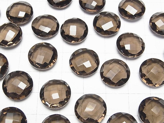 Hochwertiger rauchiger Quarz AAA Ungebohrt Münze Kissenform 14x14x6mm 3Stk 12,99 $!