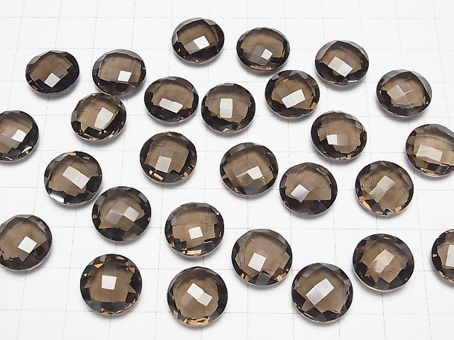 Hochwertiger rauchiger Quarz AAA Ungebohrt Münze Kissenform 14x14x6mm 3Stk 12,99 $!