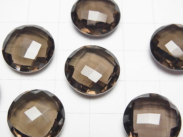 Hochwertiger rauchiger Quarz AAA Ungebohrt Münze Kissenform 16x16x7mm 3Stk 17,99 $!