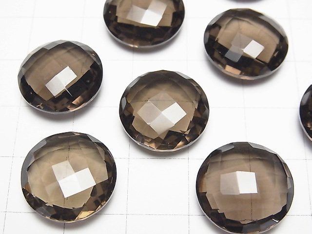 Hochwertiger rauchiger Quarz AAA Ungebohrt Münze Kissenform 16x16x7mm 3Stk 17,99 $!