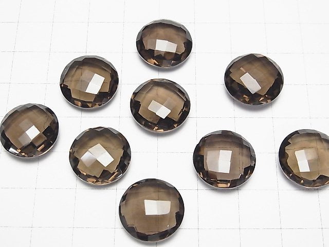 Hochwertiger rauchiger Quarz AAA Ungebohrt Münze Kissenform 16x16x7mm 3Stk 17,99 $!