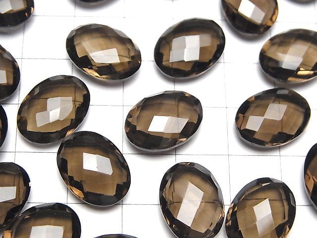 Hochwertiger rauchiger Quarz AAA Ungebohrt Oval Kissenform 16x12x6mm 4Stk 15,99 $!