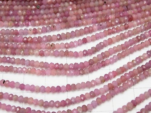 Hochwertig! Rubin AA++ facettierte Knopf-Rondelle 3x3x2mm halbe oder 1 Strang Perlen (ca. 15 Zoll / 38 cm)