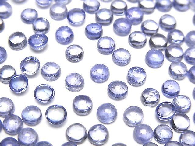 Hochwertiger Tansanit AAA runde Cabochon 4x4mm 5 Stück