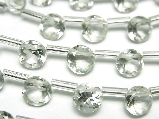 Hochwertiger grüner Amethyst AAA runde facettierte 7x7mm 1 Strang Perlen (8 Stück)