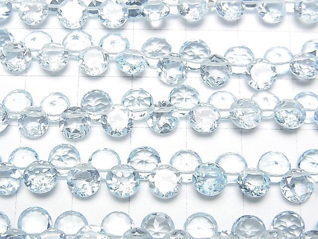 Hochwertiger himmelblauer Topas AAA- runde facettierte 6x6mm halbe oder 1 Strang Perlen (ca. 4 Zoll / 9 cm)