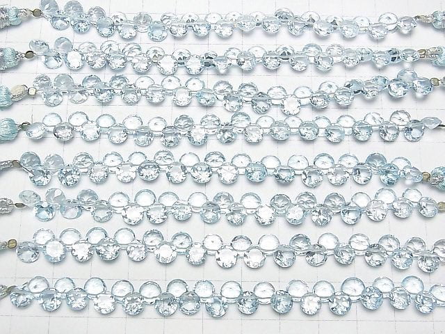 Hochwertiger himmelblauer Topas AAA- runde facettierte 6x6mm halbe oder 1 Strang Perlen (ca. 4 Zoll / 9 cm)