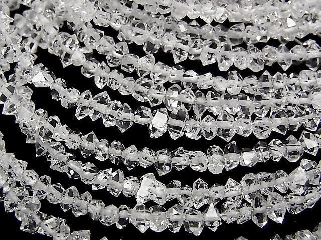 Diamant Herkimer brut AAA (taille S-M) 1 rang de perles (env. 15 cm)