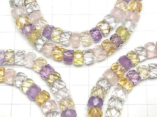 Bracelet de perles rondelles facettées 8x8x5mm en pierres mélangées de haute qualité AAA