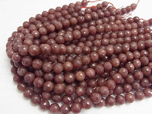 Moscovite 128Faceted Round 12mm half or 1strand beads (aprx.15inch/38cm)