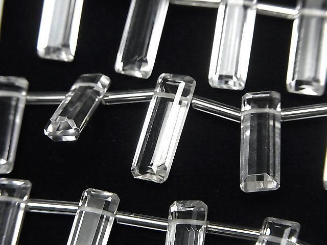 Hochwertiger Kristall AAA- Rechteck facettiert 15x5mm 1strang Perlen (8 Stück)
