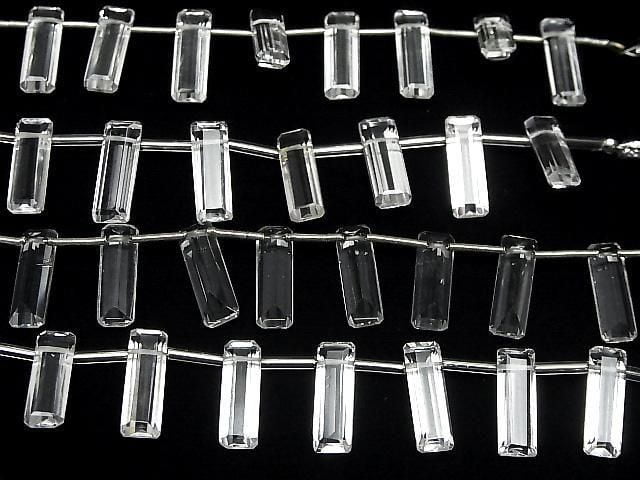 Hochwertiger Kristall AAA- Rechteck facettiert 15x5mm 1strang Perlen (8 Stück)